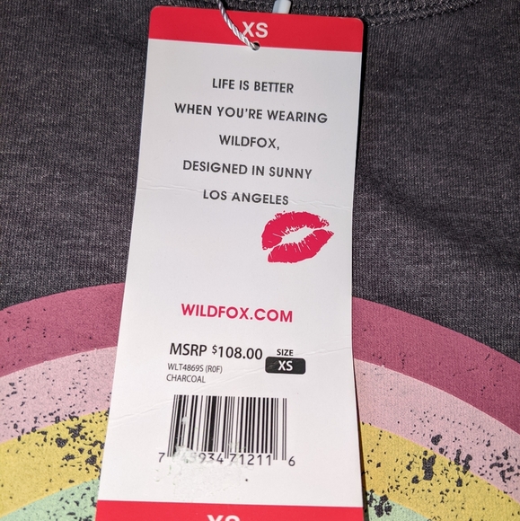 Nwt Wildfox Statement sweatshirt easy does it charcoal sweatshirt - Picture 12 of 16